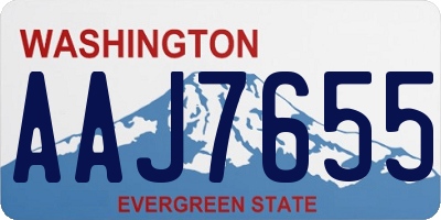 WA license plate AAJ7655