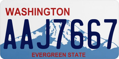 WA license plate AAJ7667