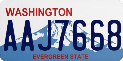 WA license plate AAJ7668