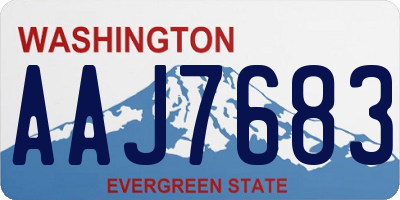 WA license plate AAJ7683