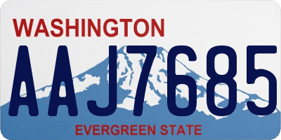WA license plate AAJ7685