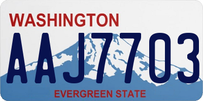 WA license plate AAJ7703