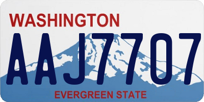 WA license plate AAJ7707