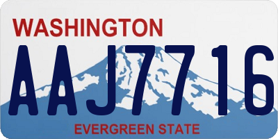 WA license plate AAJ7716