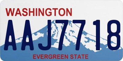 WA license plate AAJ7718