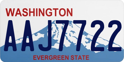 WA license plate AAJ7722