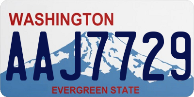WA license plate AAJ7729