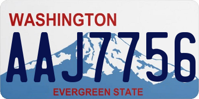 WA license plate AAJ7756