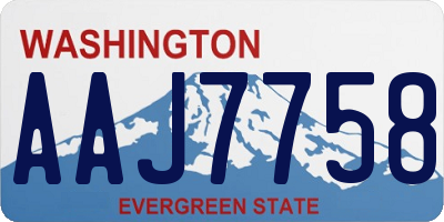 WA license plate AAJ7758