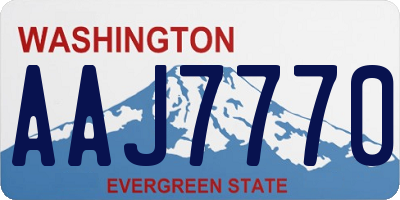 WA license plate AAJ7770