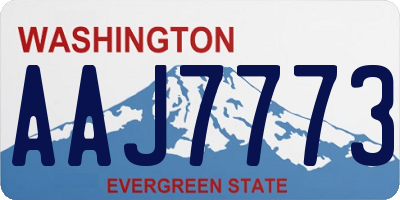WA license plate AAJ7773