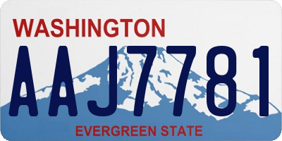 WA license plate AAJ7781