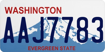 WA license plate AAJ7783