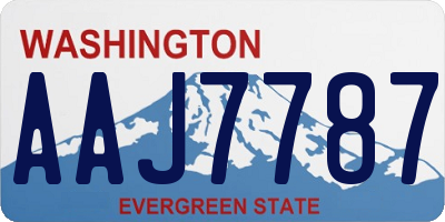 WA license plate AAJ7787