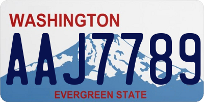 WA license plate AAJ7789