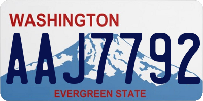 WA license plate AAJ7792