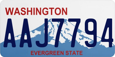 WA license plate AAJ7794