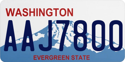 WA license plate AAJ7800