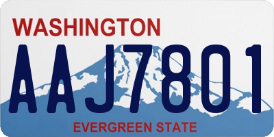 WA license plate AAJ7801