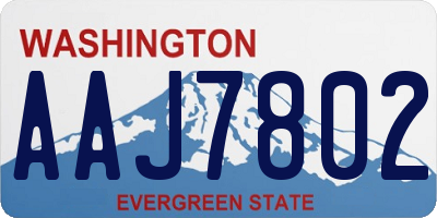 WA license plate AAJ7802