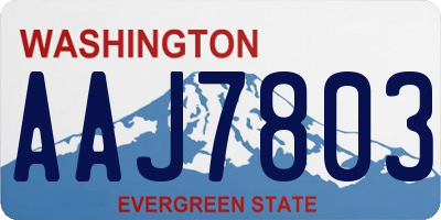 WA license plate AAJ7803