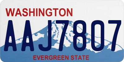 WA license plate AAJ7807