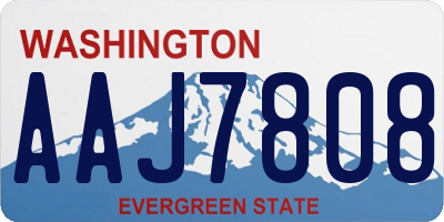 WA license plate AAJ7808