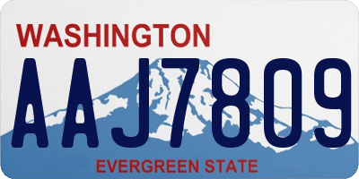 WA license plate AAJ7809