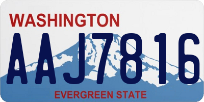 WA license plate AAJ7816