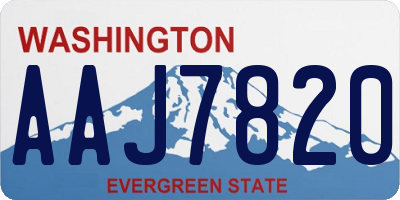 WA license plate AAJ7820