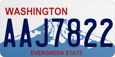 WA license plate AAJ7822