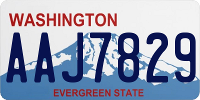 WA license plate AAJ7829