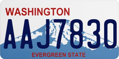 WA license plate AAJ7830