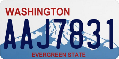 WA license plate AAJ7831