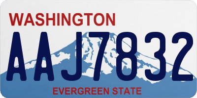 WA license plate AAJ7832