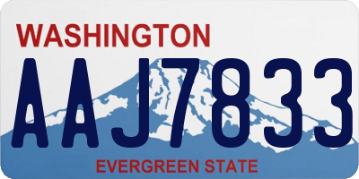 WA license plate AAJ7833