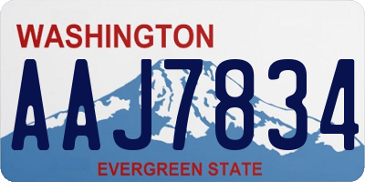 WA license plate AAJ7834