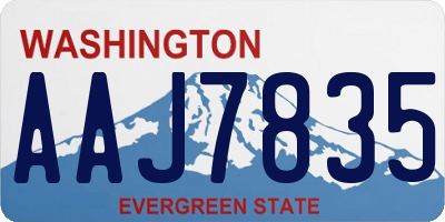 WA license plate AAJ7835