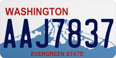 WA license plate AAJ7837