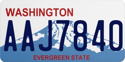 WA license plate AAJ7840