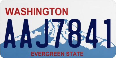 WA license plate AAJ7841