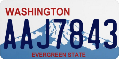 WA license plate AAJ7843