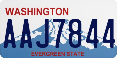 WA license plate AAJ7844