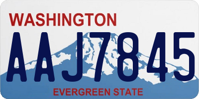 WA license plate AAJ7845
