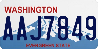 WA license plate AAJ7849