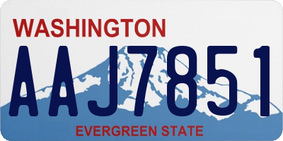 WA license plate AAJ7851