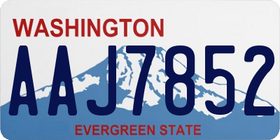 WA license plate AAJ7852