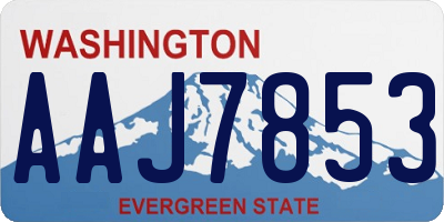 WA license plate AAJ7853