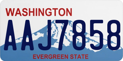 WA license plate AAJ7858