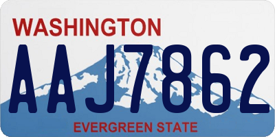 WA license plate AAJ7862